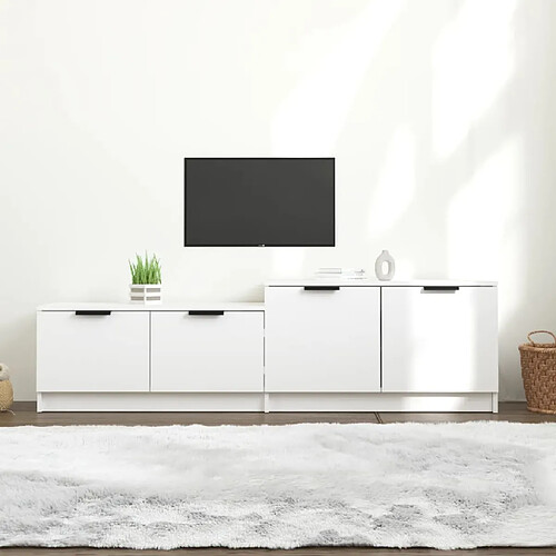 vidaXL Meuble TV Blanc 158,5x36x45 cm Bois d'ingénierie