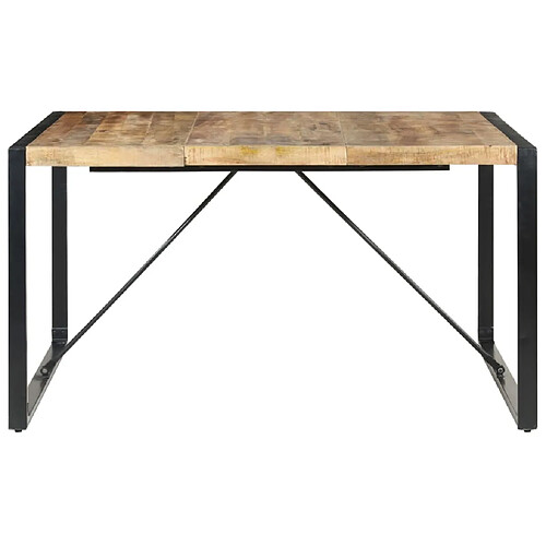 Maison Chic Table de salle à manger,Table à dîner 140x140x75 cm Bois de manguier brut -GKD74164