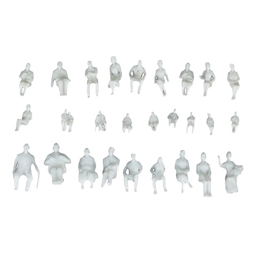 1/50 Personnes Modèle Assis Blanc Mini Figurines Train Park Street Layout 13mm