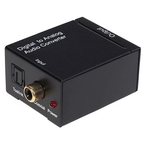 Wewoo Adaptateur noir Convertisseur Coaxial Optique Numérique vers Analogique RCA Audio