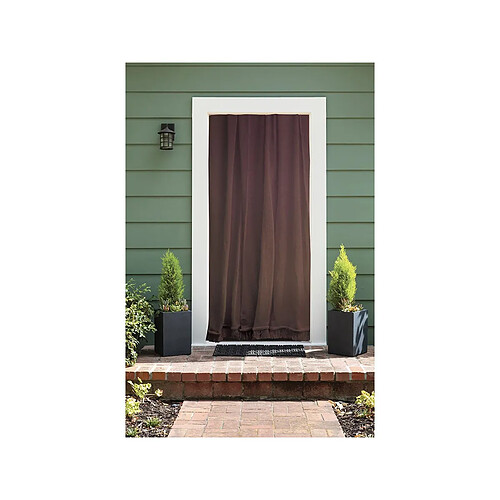 Rideau de porte moustiquaire en toile camel 140 x 225 cm - Morel