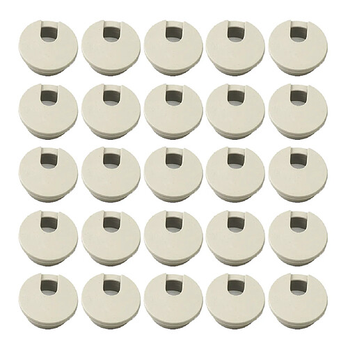 20x Passe-câble pour table de bureau d'ordinateur Port de câble rond avec trou de fil 35mm blanc