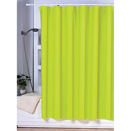 MSV Rideau de douche Plastique PVA 180x200cm Vert - Anneaux inclus