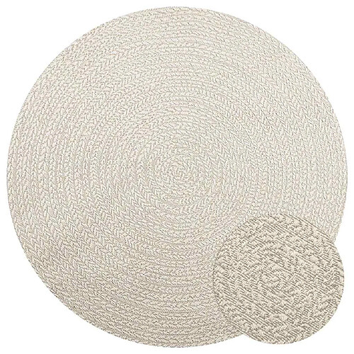 vidaXL Tapis ZIZUR crème Ø 160cm aspect de jute intérieur et extérieur