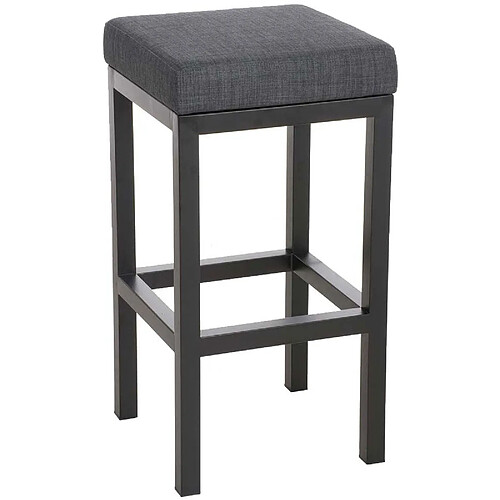 Decoshop26 Tabouret de bar x1 avec repose-pieds design simple hauteur d'assise 85 cm en tissu gris foncé et support en métal noir 10_0005413