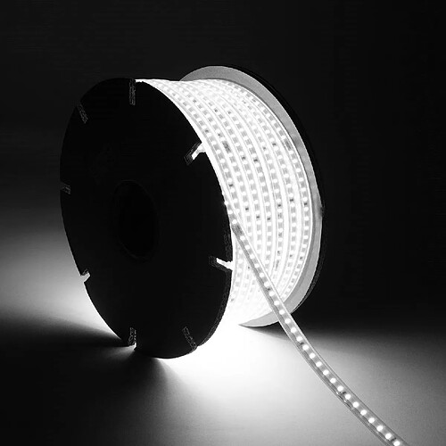 Ledkia Bobine de Ruban LED Dimmable 220V SMD2835 50m 120LED/m 750 lm/m Largeur 12mm 50m IP65 Blanc froid 6000K