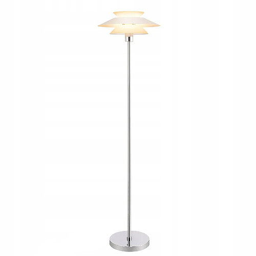 NETTLIFE Lampe sur pied pour salon, lampadaire E27 1 flamme blanc moderne, design vintage industriel | Hauteur 145 cm | Ampoule non incluse