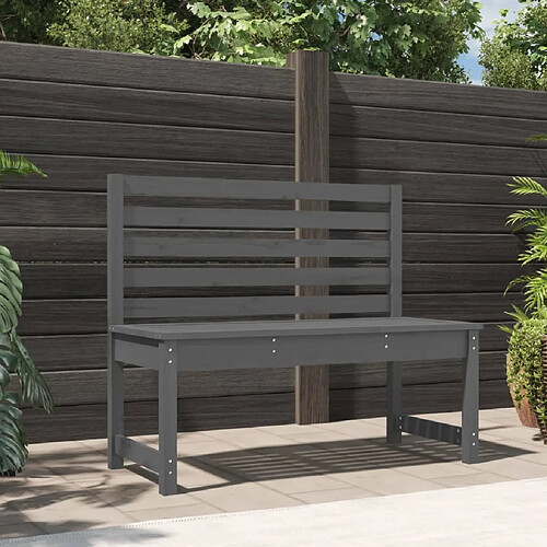 vidaXL Banc de jardin gris 109 cm bois massif de pin