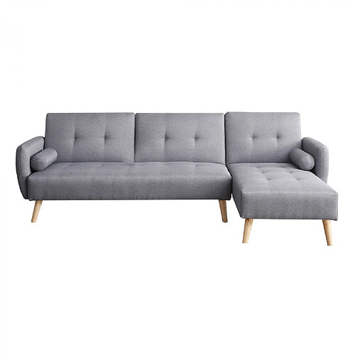 Concept Usine Canapé d'angle convertible scandinave 4 places gris LESKA