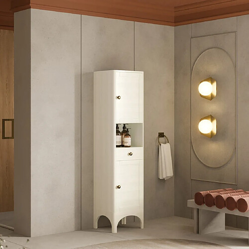 Kiamami Valentina COLONNE DE SALLE DE BAIN 160CM BLANC DÉCAPÉ | TOSCANA