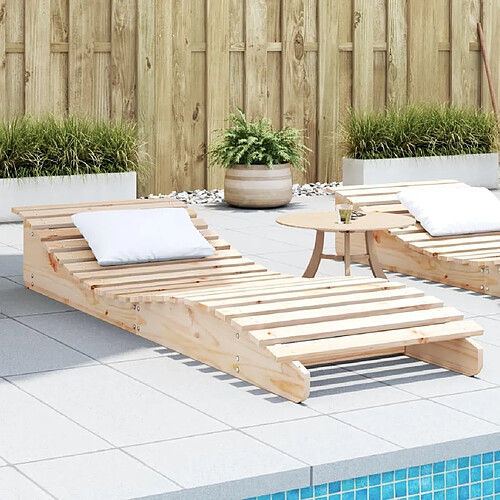 Maison Chic Chaise longue de jardin| Bain de soleil Relax | Transat 205x70x31,5 cm bois massif de pin -GKD89889