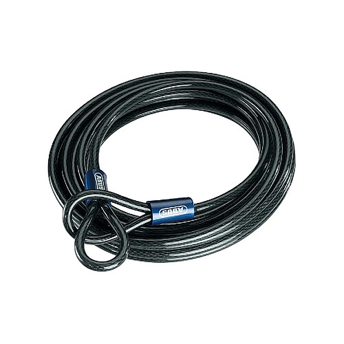 Cable Abus en acier plastifié 10 m, Ø 10 mm, avec deux boucles