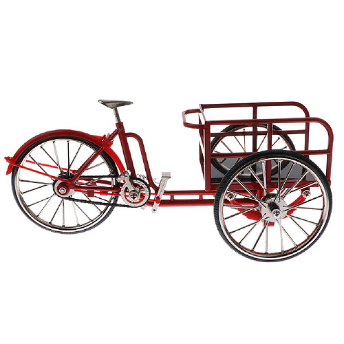 1:10 alliage moulé sous pression tricycle vélo modèle réplique vélo jouet rouge