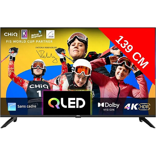 Chiq TV QLED 4K 139 cm U55QM8V Google TV, 4K, QLED