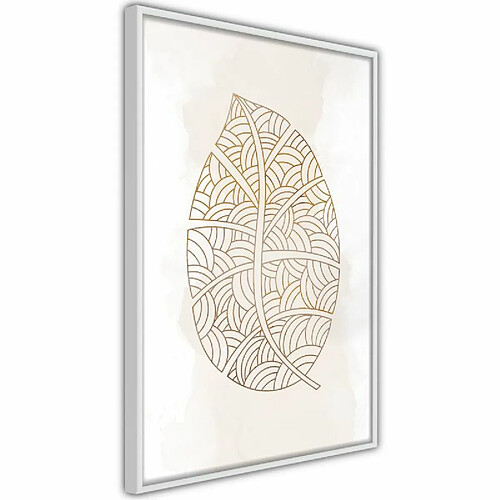 Paris Prix Affiche Murale Encadrée Leaf Veins 30 x 45 cm Blanc