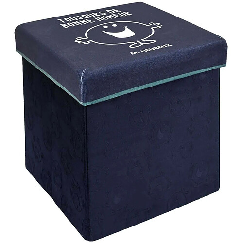 Pouf coffre pliable pour enfants Monsieur Madame Monsieur heureux.