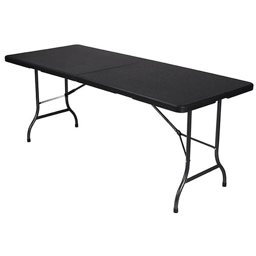 Perel Table Pliante - Imitation Rotin - 180 X 75 X 74 Cm