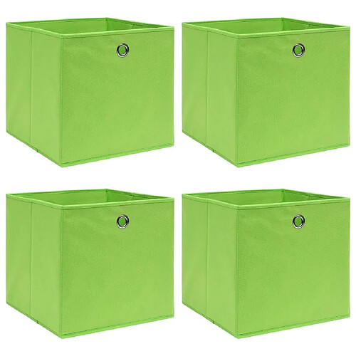 Maison Chic Lot de 4 Boîtes de rangement,Boîtes de stockage Vert 32x32x32 cm Tissu -MN908578