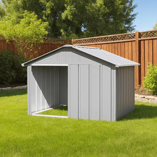 vidaXL Niche pour chien Gris 116,5x103x81,5 cm Acier galvanisé