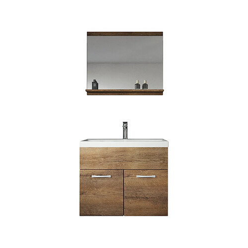 Auco Meuble de salle de bain de Montreal 02 Lefkas - Armoire de rangement Meuble lavabo evier Meuble lavabo 60x35 cm