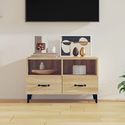 vidaXL Meuble TV Chêne sonoma 80x36x50 cm Bois d'ingénierie