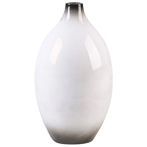 Beliani Vase décoratif BAEZA fait à la main Céramique 36 cm Blanc