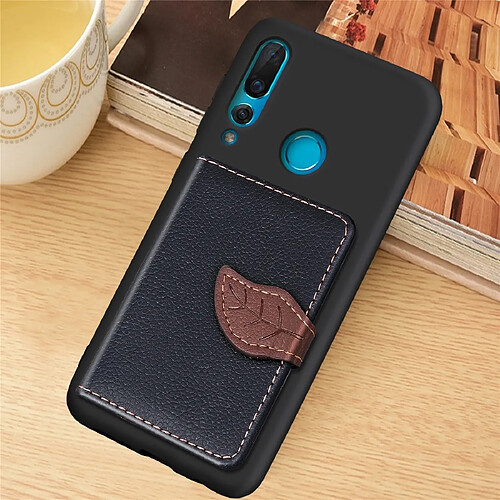 Wewoo Coque Litchi Pattern Card Bag Wallet Bracket + TPU Phone Case with Slot Function For Huawei Nove 4 Black