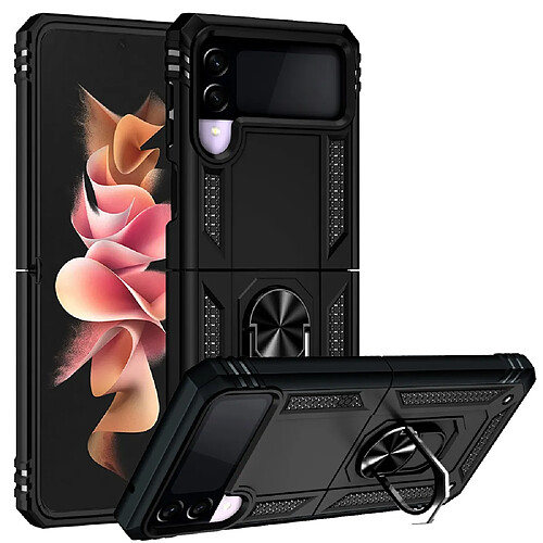 Coque en TPU antichoc avec béquille noir pour votre Samsung Galaxy Z Flip3 5G