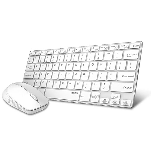 Universal Commutateur multimode sans fil clavier souris Bluetooth RT 2.4G connecté à 3 appareils, clavier en alliage AL mince | clavier (blanc)