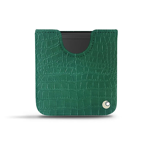 Pochette cuir Samsung Galaxy Z Flip - Pochette - Crocodile pino ( Pantone #173F35 ) - NOREVE