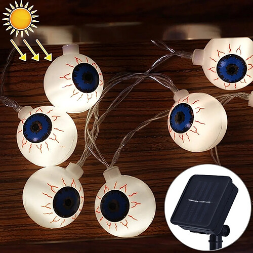 Wewoo 2,5 m Ghost Eyes Design White Light Série Halloween à énergie solaire, guirlande LED, 20 LED Accessoires de fête Fée Décoration Nuit Lampe