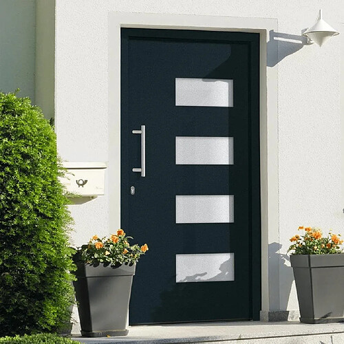 vidaXL Porte d'entrée Aluminium et PVC Anthracite 110x210 cm