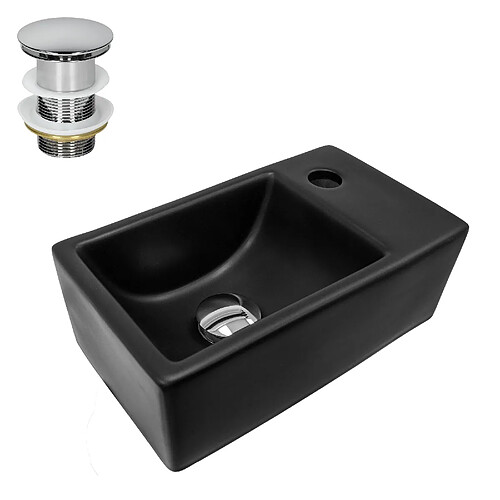 Lavabo 35,5x20,5x12,5 cm céramique noire ML-Design