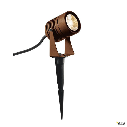 Projecteur extérieur, rouille, SLV LED SPIKE avec LED intégrée, 6W, 3000K, IP55