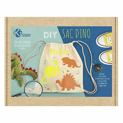 Graines Creatives Kit DIY - Personnaliser son petit sac dinosaure