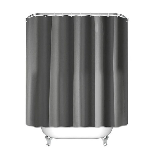 Universal Rideau de douche imperméable en polyester opaque avec crochet de toilette baignoire grand rideau de couverture de douche de couleur unie (180 * 180cm)