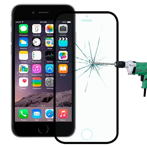 Wewoo Verre trempé noir pour iPhone 6 Plus 0.3mm anti-déflagrant plein écran en Film