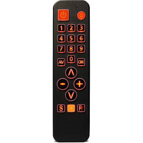 SANAG Sdf00400 Feincontrol Telecommande Universelle Avec De Grands Boutons Lumineux Fonction D'Apprentissage Noir