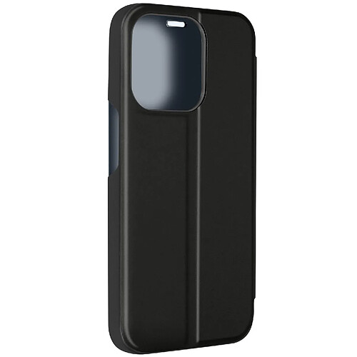 Avizar Étui Clear View pour iPhone 15 Pro Max Clapet Miroir Fonction Support Noir