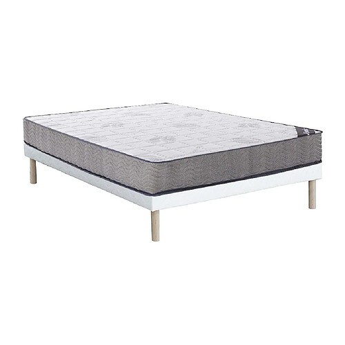 Vente-Unique Ensemble 160 x 200 cm sommier tapissier + matelas ressorts ensachés ép.19cm - KIJAL de YSMÉE