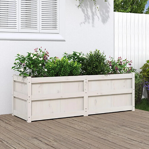 vidaXL Jardinière blanc 150x50x50 cm bois massif de pin