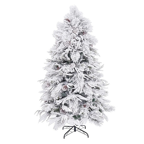 BigBuy Christmas Sapin de Noël PVC Polyéthylène Ananas Enneigé 60 x 60 x 150 cm