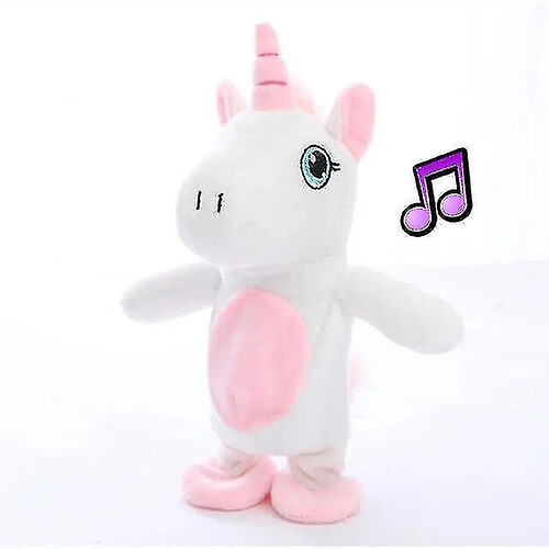 Universal Promenade populaire et;Jouet en peluche de licorne parlant - jouet en peluche blanc / rose