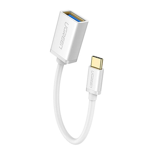 Wewoo Adaptateur 13cm USB 3.0 Femelle vers USB-C / Type C de convertisseur OTG mâle (Blanc)