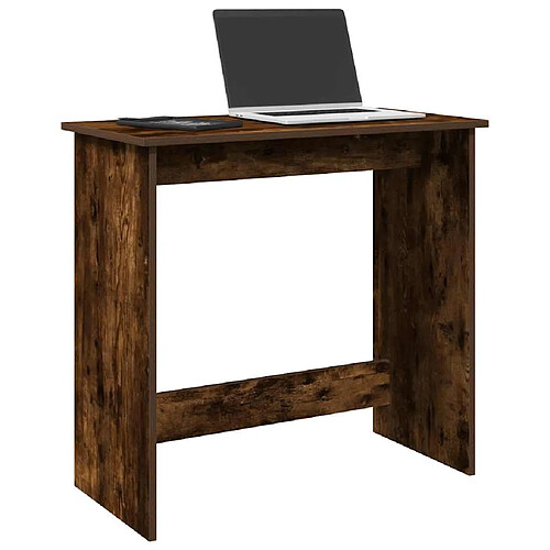 vidaXL Bureau chêne fumé 80x40x75 cm bois d'ingénierie