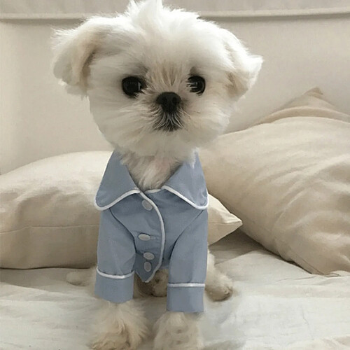 Wewoo Vêtements pour chiens pyjamas animaux de compagnie simulation de en soietaille M bleu