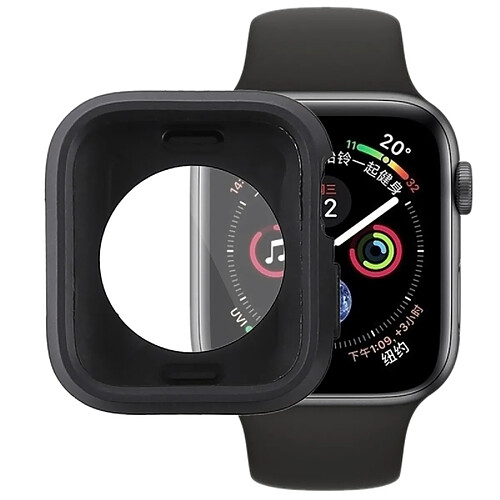 Wewoo Boitier Housse en silicone pleine couverture pour Apple Watch série 4 44 mm (noire)