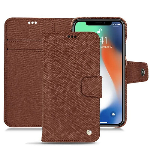 Housse cuir Apple iPhone Xs Max - Rabat portefeuille - Marron délicat ( Pantone #95614d) - NOREVE