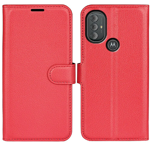 Etui en PU texture litchi rouge pour votre Motorola Moto G Power (2022)