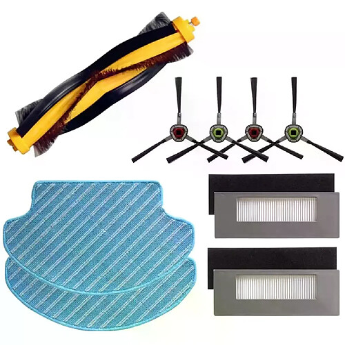 Kit de pièces de rechange pour aspirateur Robot Ecovacs DEEBOT M88, 1 brosse principale, 4 brosses latérales, 2 filtres HEPA, 2 serpillères